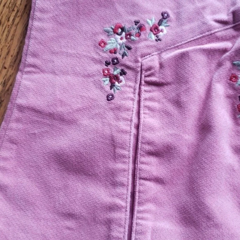 Gymboree Girls‎ Pink Corduroy Floral Embroidered Adj Waist Skirt Size 9 NWT